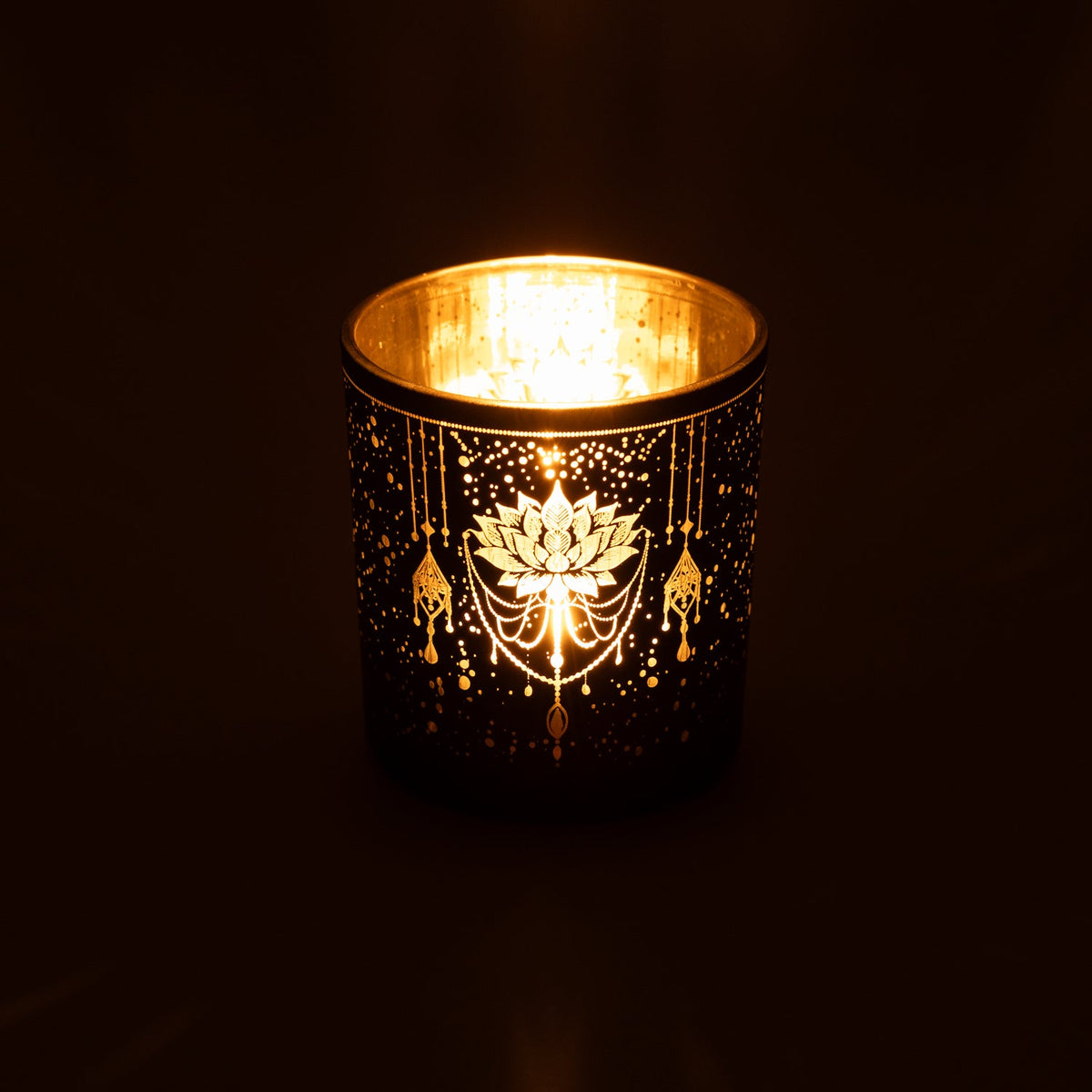 Mystical Lotus sfeerlicht matglas/metallic (7,3x8 cm)