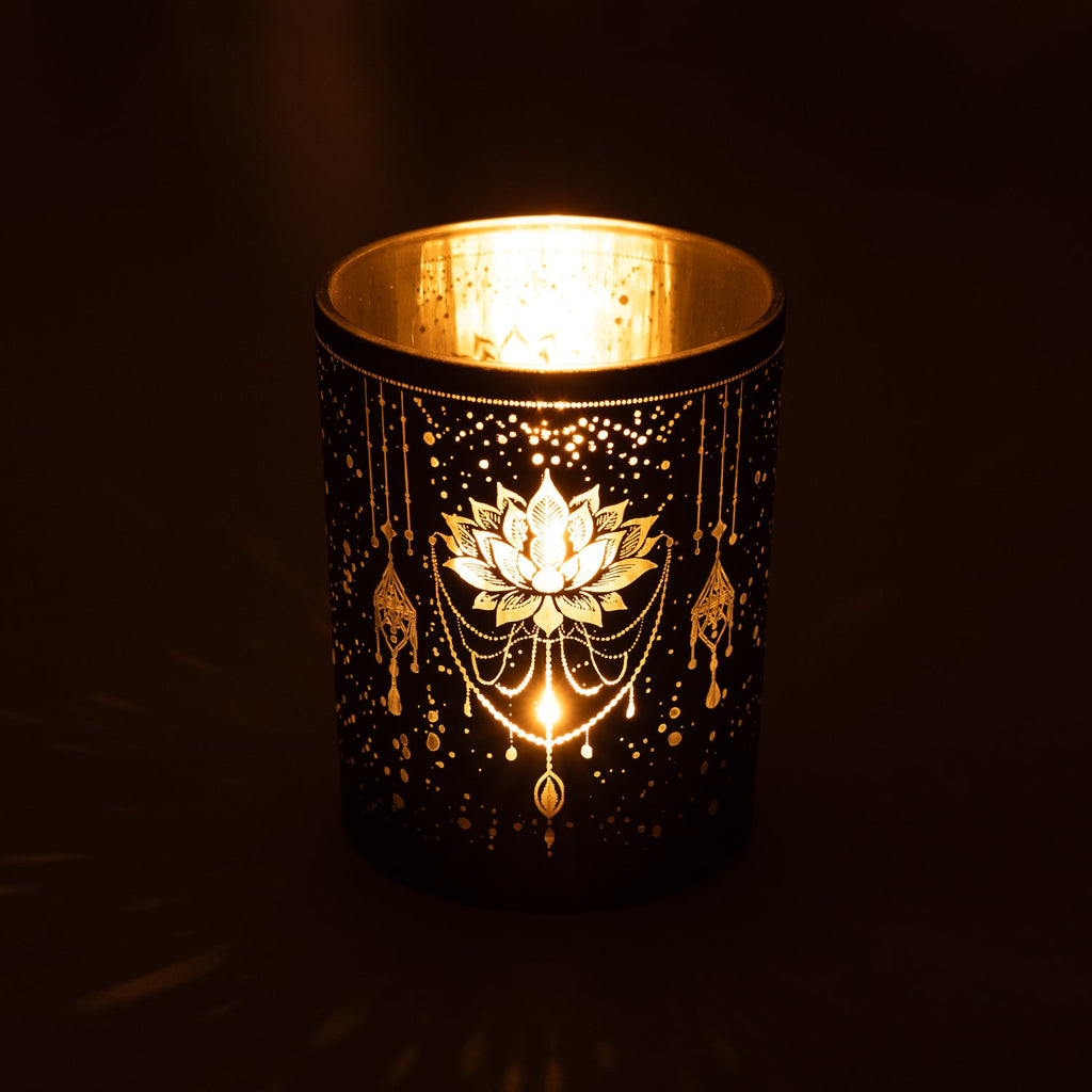 Sfeerlicht lotus matglas/metallic Mystical (10x12,5 cm)