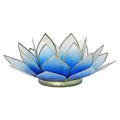 Lotus sfeerlicht blauw/wit 2-kleurig goudrand (13.5 cm)