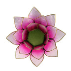Lotus theelichthouder roze goudrand (13.5 cm)