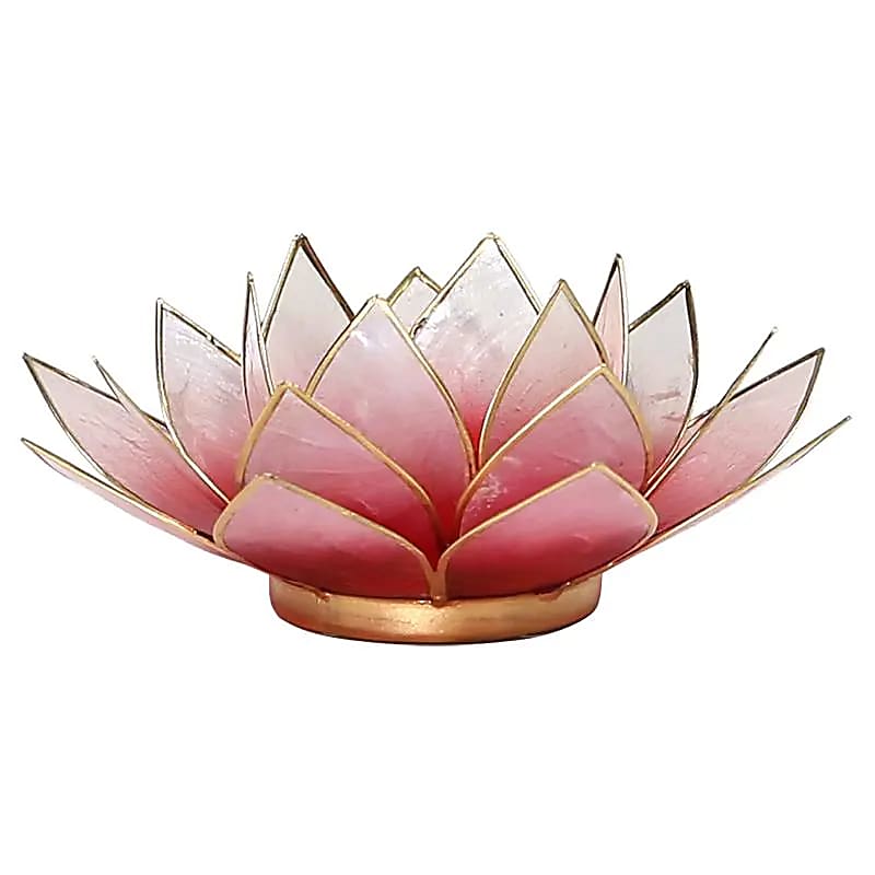 Lotus sfeerlicht rood/roze goudrand (13.5 cm)