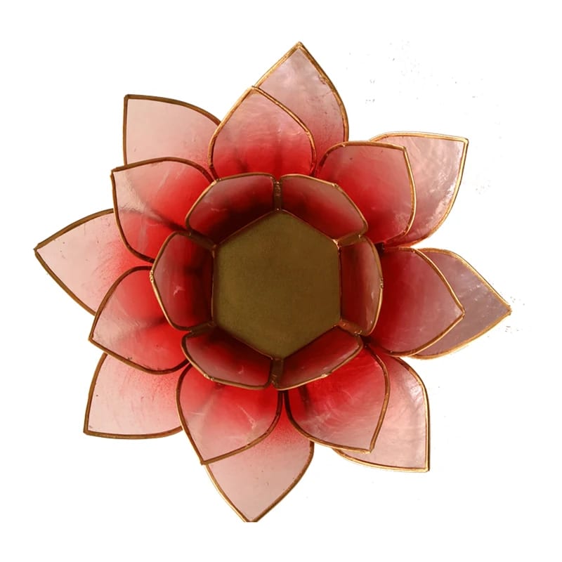 Lotus mood light, red/rose gold rim (13.5 cm)
