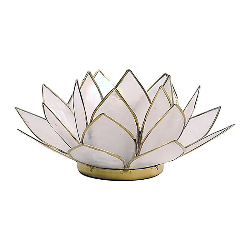 Lotus sfeerlicht naturel goudrand (13,5 cm)