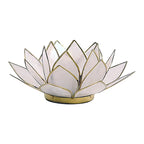 Lotus sfeerlicht naturel goudrand (13,5 cm)