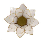 Lotus sfeerlicht naturel goudrand (13,5 cm)