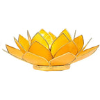 Lotus Mood Light, Yellow, 3rd Chakra, Gold Rim (13.5 cm)