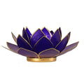 Lotus Mood Light, Indigo, 6th Chakra, Gold Rim (13.5 cm)