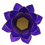 Lotus Mood Light, Indigo, 6th Chakra, Gold Rim (13.5 cm)