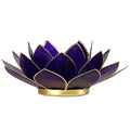 Lotus sfeerlicht violet 7e chakra goudrand (13.5 cm)