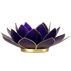 Lotus sfeerlicht violet 7e chakra goudrand (13.5 cm)