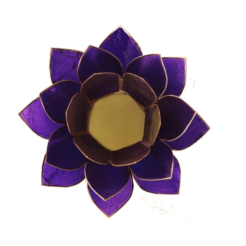 Lotus sfeerlicht violet 7e chakra goudrand (13.5 cm)