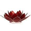 Lotus sfeerlicht rood 1e chakra zilverrand (13.5 cm)