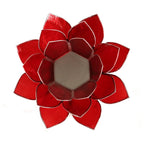 Lotus sfeerlicht rood 1e chakra zilverrand (13.5 cm)