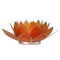 Lotus sfeerlicht oranje 2e chakra zilverrand (13.5 cm)