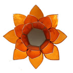 Lotus sfeerlicht oranje 2e chakra zilverrand (13.5 cm)
