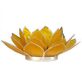Chakra Mood Light, Lotus Yellow, 3rd Chakra, Silver Rim (13.5 cm)