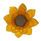 Chakra Mood Light, Lotus Yellow, 3rd Chakra, Silver Rim (13.5 cm)