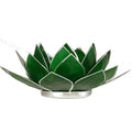 Lotus Mood Light, Green, 4th Chakra, Silver Rim (13.5 cm)