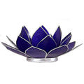 Lotus Mood Light, Indigo, 6th Chakra, Silver Rim (13.5 cm)