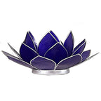 Lotus Mood Light, Indigo, 6th Chakra, Silver Rim (13.5 cm)