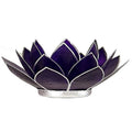 Lotus sfeerlicht violet 7e chakra zilverrand (13.5 cm)