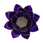 Lotus sfeerlicht violet 7e chakra zilverrand (13.5 cm)