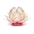 lotus sfeerlicht roze/lichtroze goudrand (15x15 cm)