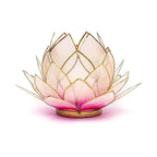 lotus sfeerlicht roze/lichtroze goudrand (15x15 cm)
