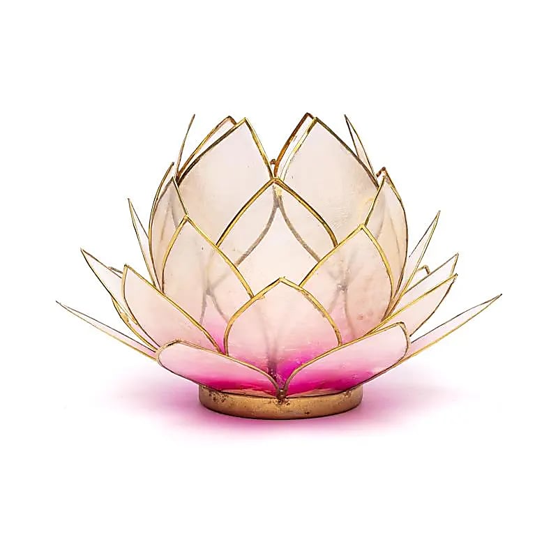 lotus sfeerlicht roze/lichtroze goudrand (15x15 cm)