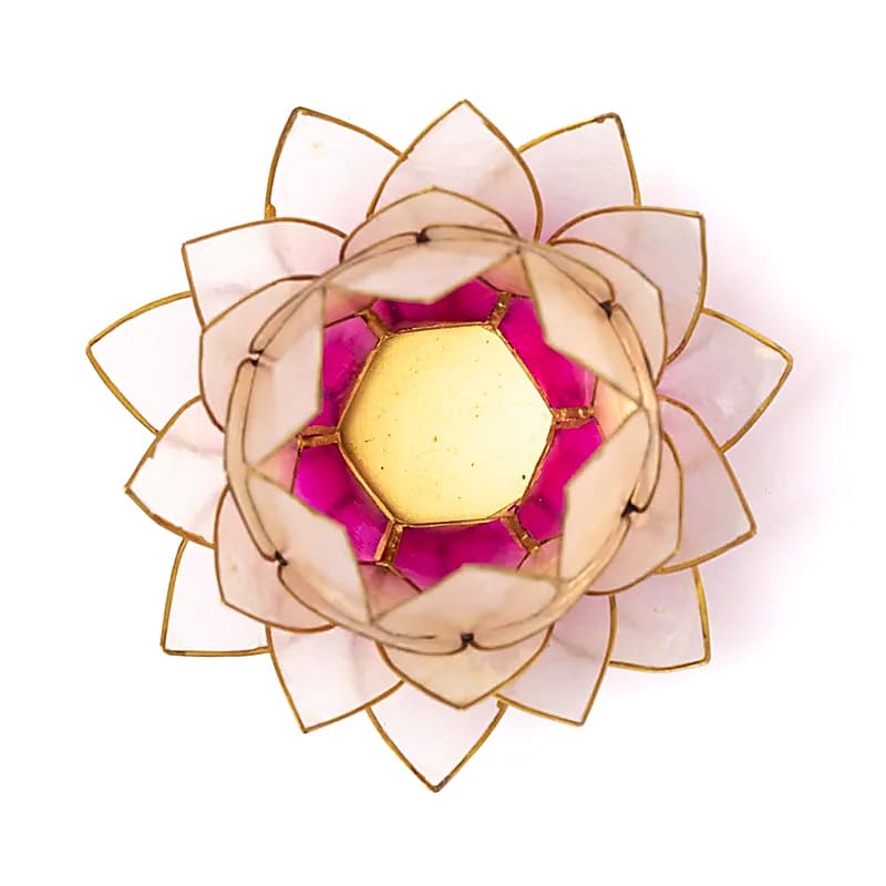 lotus sfeerlicht roze/lichtroze goudrand (15x15 cm)