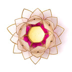 lotus sfeerlicht roze/lichtroze goudrand (15x15 cm)