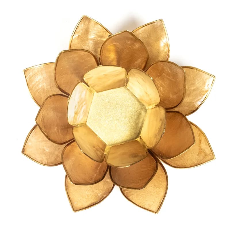 Lotus sfeerlicht smoked goudrand (13,5 cm)