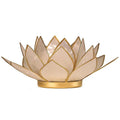 Lotus sfeerlicht parelmoer goudrand (13.5 cm)