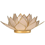 Lotus sfeerlicht parelmoer goudrand (13.5 cm)