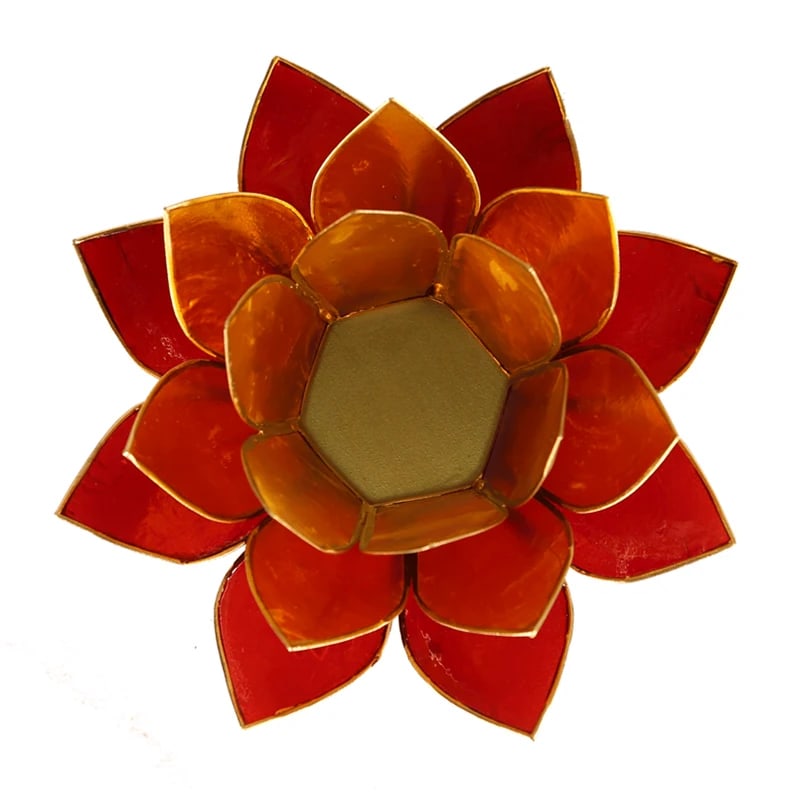 Lotus Mood Light, 3-Color, Gold Rim (13.5 cm)