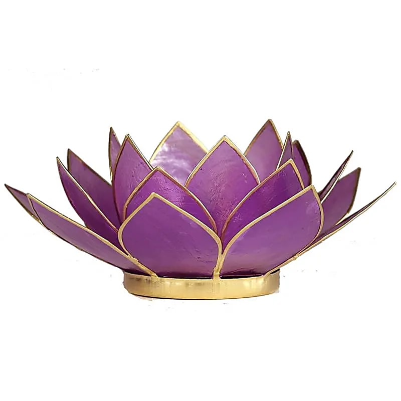 lotus sfeerlicht lila goudrand (13.5 cm)