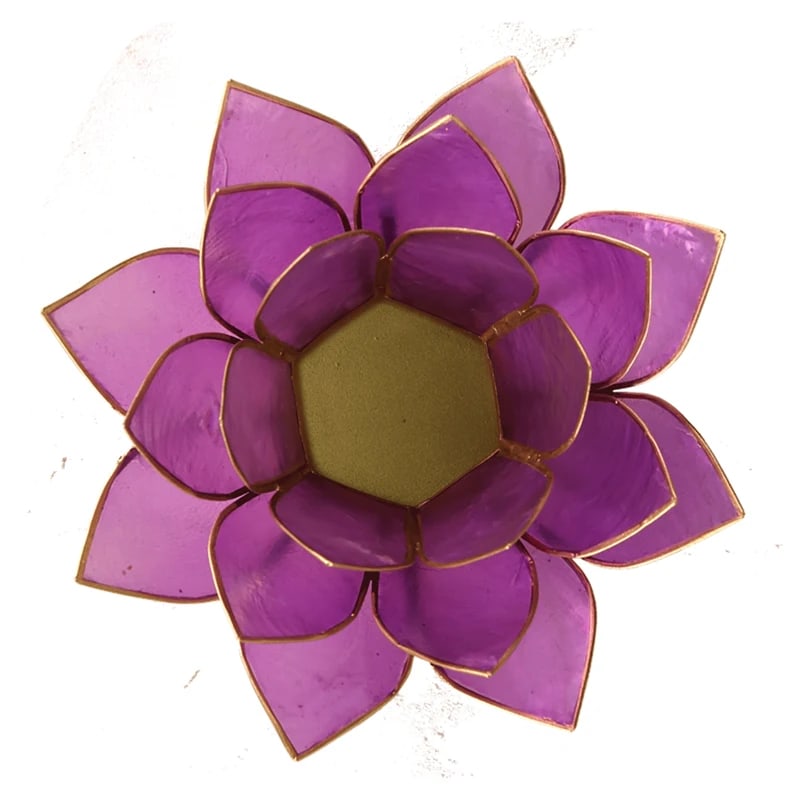 lotus sfeerlicht lila goudrand (13.5 cm)
