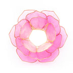 Lotus sfeerlicht roze bladvorm goudrand (13,5 cm)
