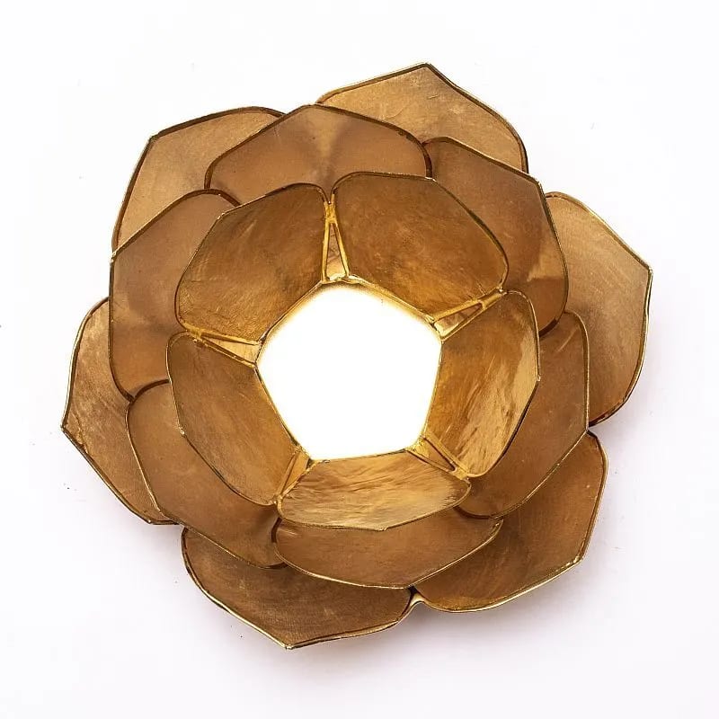 Lotus sfeerlicht bladvorm smoked/beige goudrand (13.5 cm)