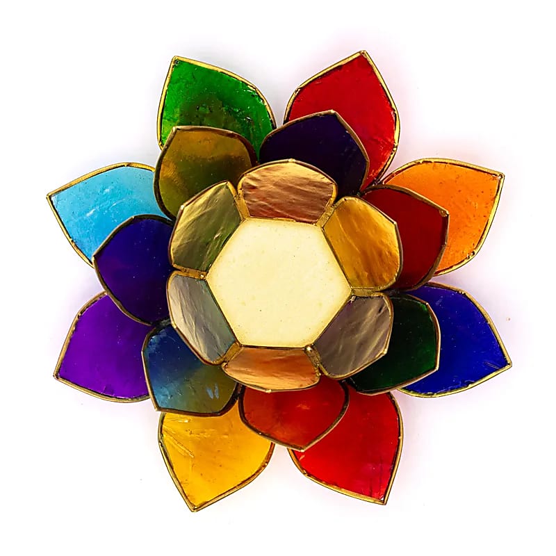 lotus sfeerlicht chakra 7 chakra's goudrand (13.5 cm)