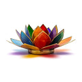 lotus sfeerlicht chakra 7 chakra's goudrand (13.5 cm)