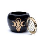 Godinnen wierookbrander zwart & goud (9x7cm)
