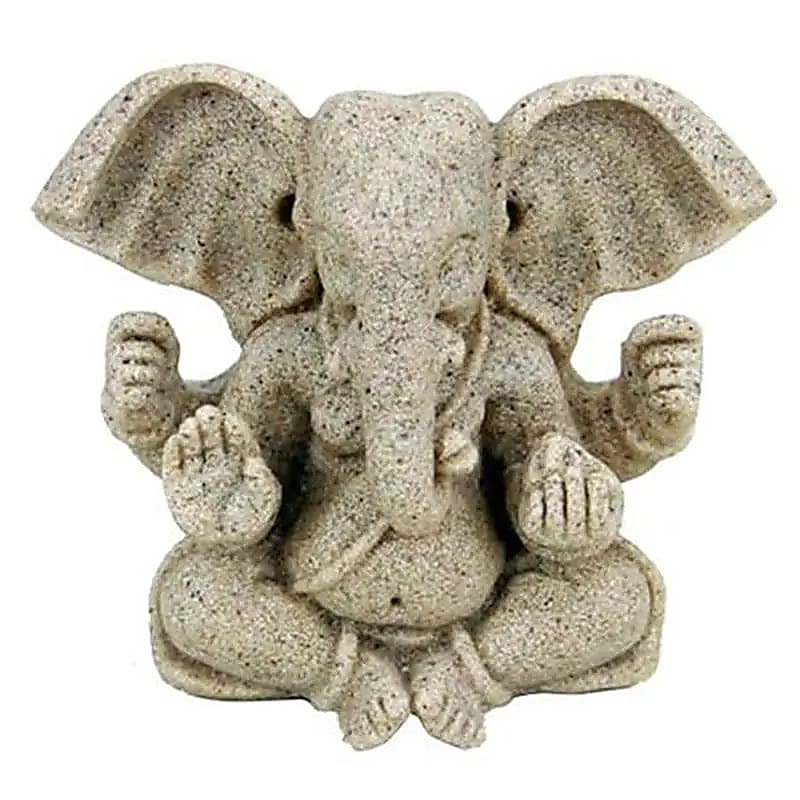 Ganesha beeld resin met zandstructuur (8 cm)