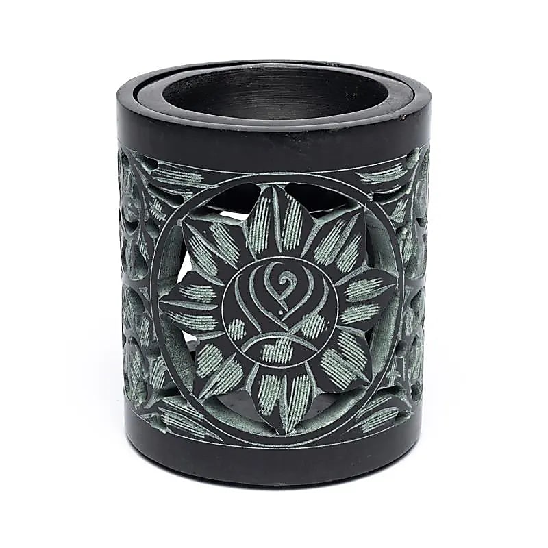 Soapstone Incense Burner & Oil Diffuser, Black (600 g)