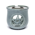 Wierookbrander pentagram grijs met zeef (8.5x9 cm)