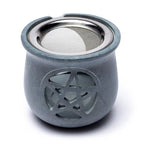 Wierookbrander pentagram grijs met zeef (8.5x9 cm)