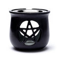 Wierookbrander Pentagram Zeepsteen Zwart + Zeef (8.5x9 cm)