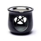 Wierookbrander Pentagram Zeepsteen Zwart + Zeef (8.5x9 cm)