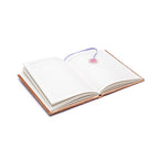 Fluwelen notitieboek bloemen, beige (20x15 cm)