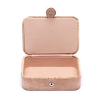 Fluwelen tarotdoos beige met bloemen (11x15,5x5 cm)